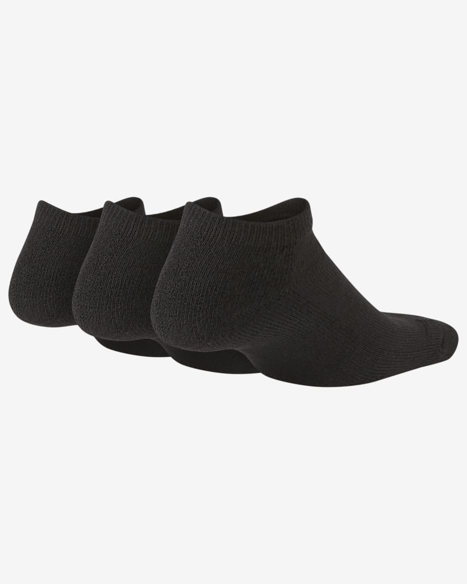 Nike Little Kids' No-Show Socks (3 Pairs) - Black