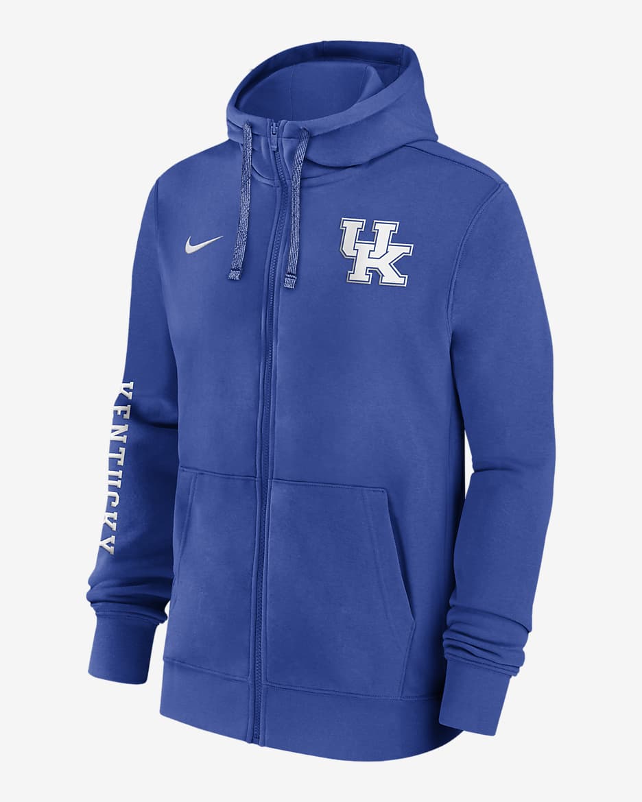 Sudadera con gorro de cierre completo universitaria Nike para hombre Kentucky Wildcats Sideline Team Issue - Royal