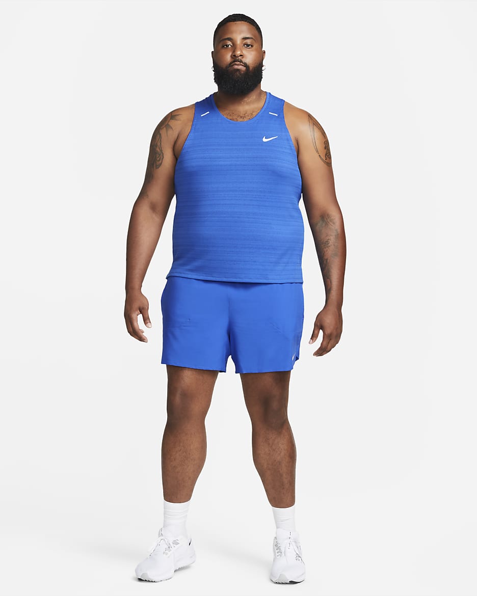 Löparshorts Nike Dri-FIT Stride 13 cm med innerbyxor för män - Game Royal/Svart