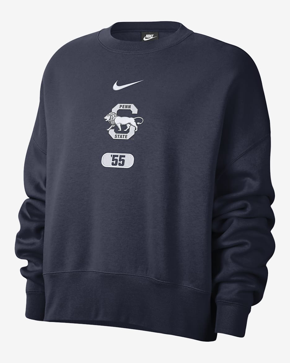 Penn State Women's Nike College Crew-Neck Sweatshirt - College Navy