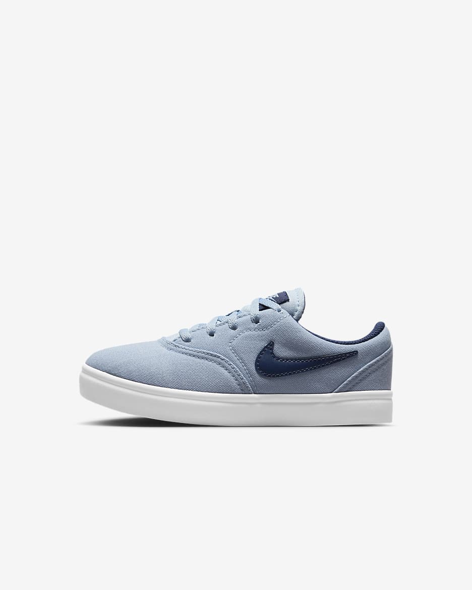 Nike SB Check Canvas Little Kids' Skate Shoes - Light Armory Blue/White/White/Midnight Navy