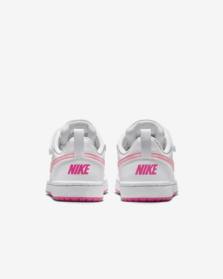 Nike Court Borough Low Recraft Younger Kids' Shoes - White/Pinksicle/Arctic Orange