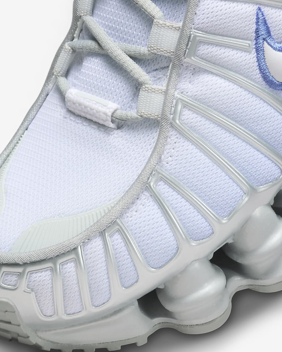 Nike Shox TL Kadın Ayakkabısı - Metallic Platinum/Blue Tint/Beyaz/Polar