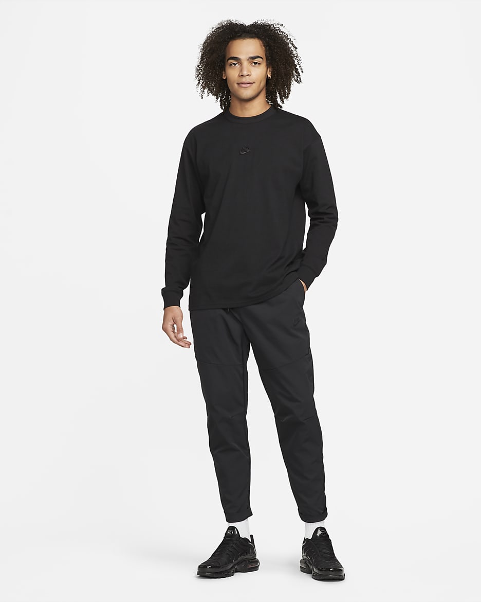 Nike Sportswear Premium Essentials Langarm-T-Shirt für Herren - Schwarz/Schwarz