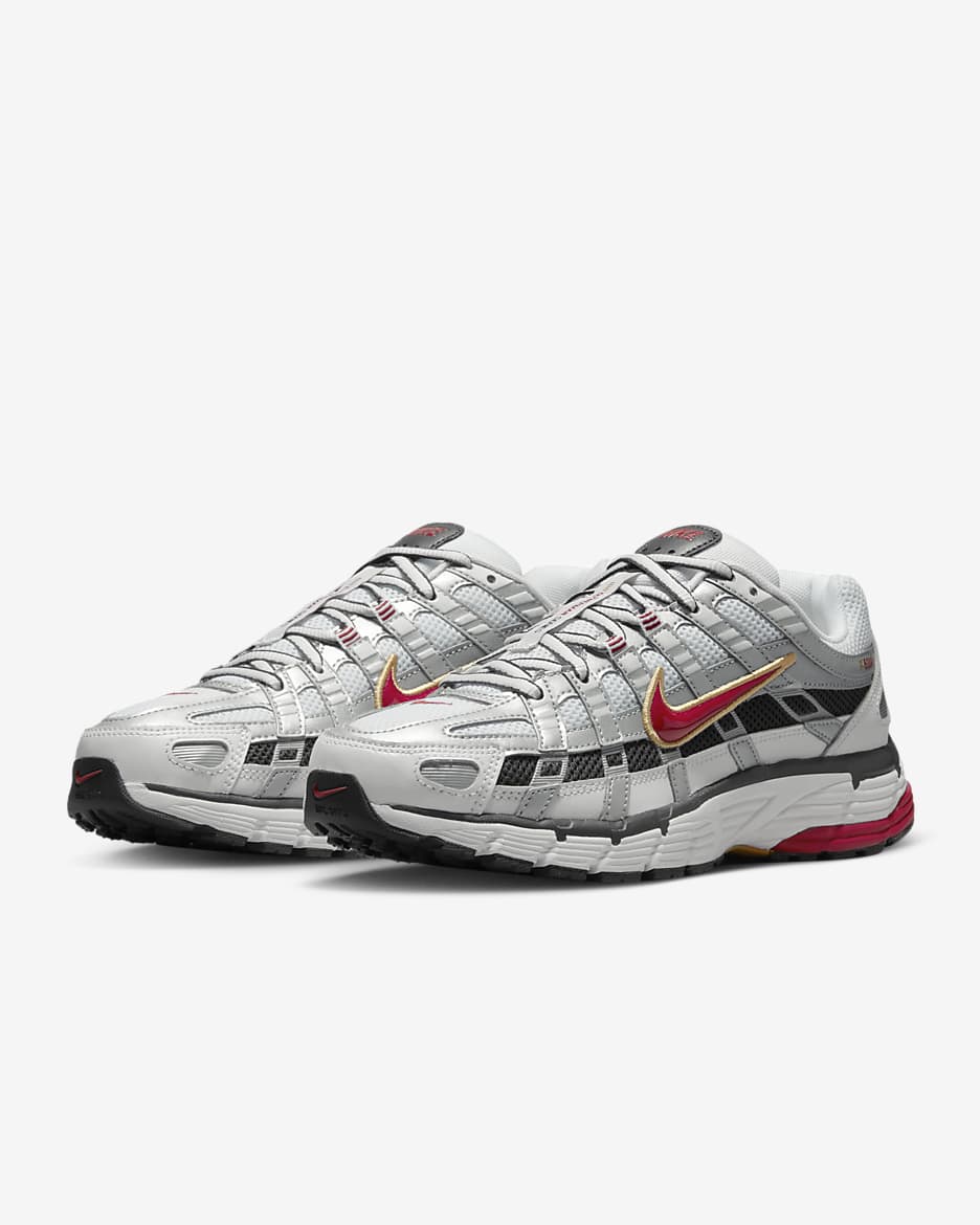 Nike P-6000 sko - Hvit/Metallic Platinum/Dark Charcoal/Varsity Red