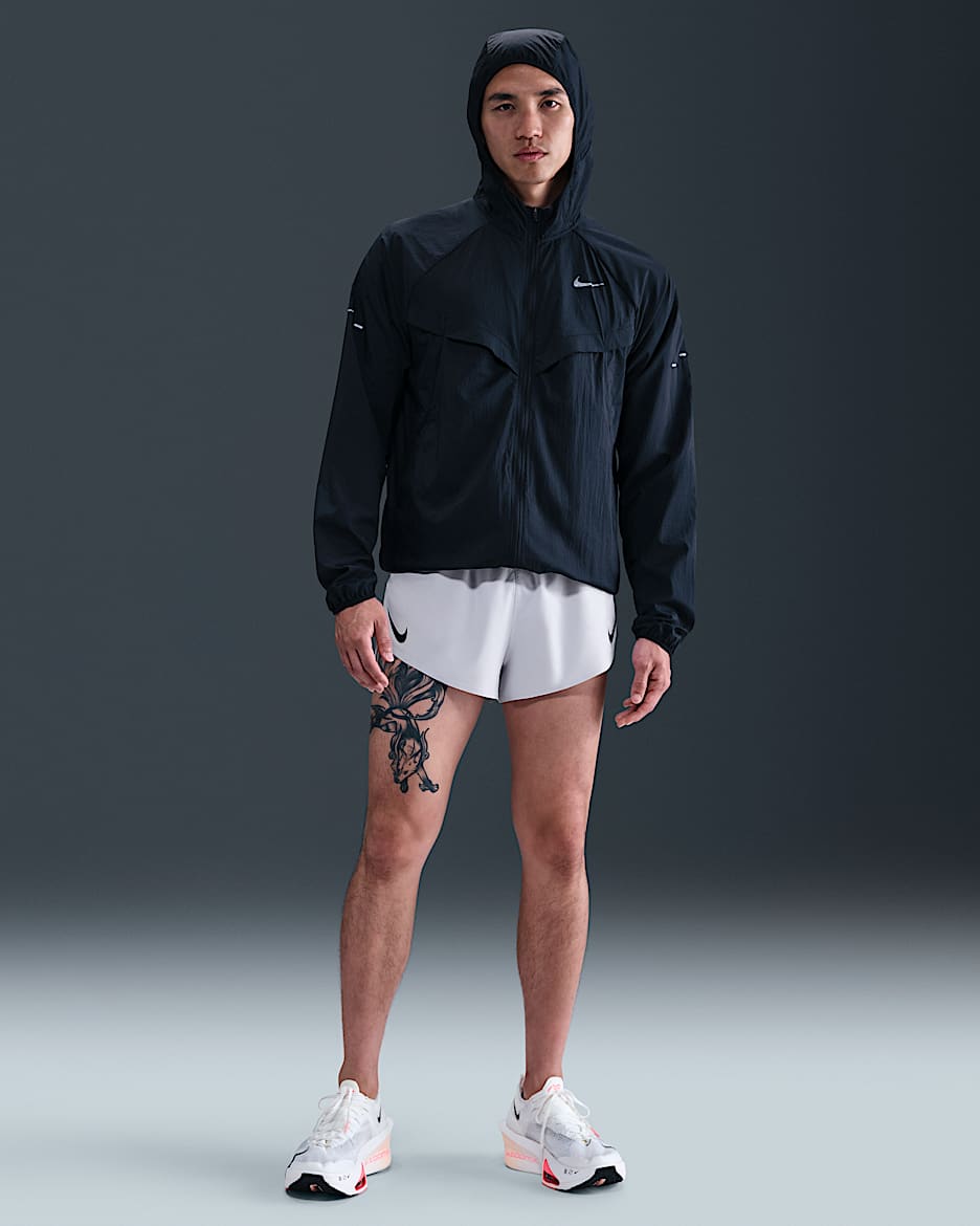 Löparshorts Nike AeroSwift Dri-FIT ADV med innerbyxor 5 cm för män - Ghost/Svart
