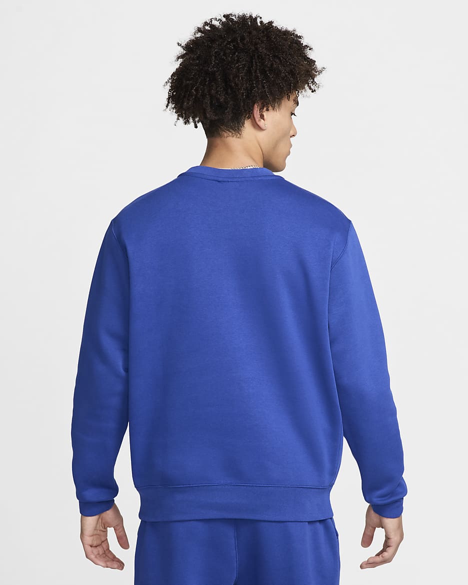 Chelsea FC Club Nike Football-sweatshirt med rund hals til mænd - Rush Blue/hvid