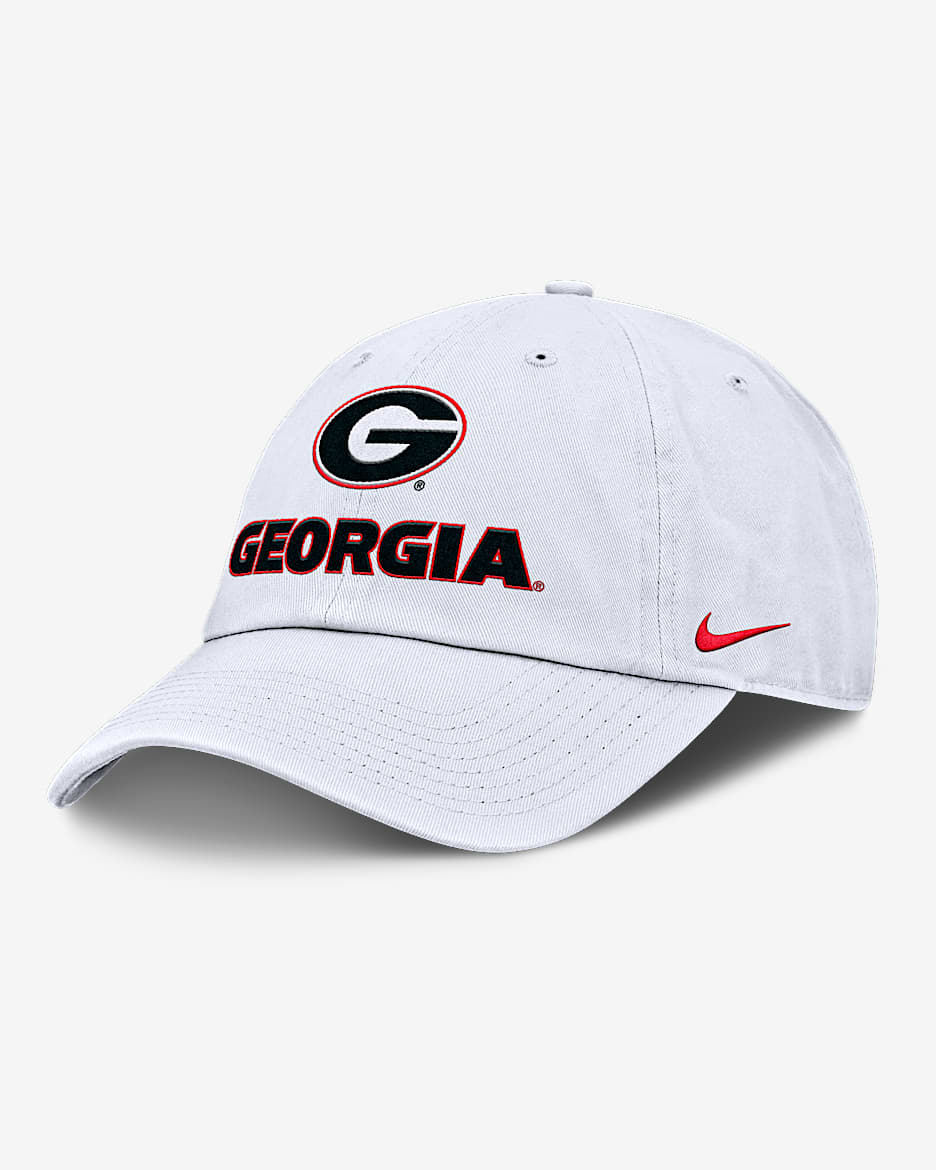 Georgia Sideline Club Gameday Men's Nike College Adjustable Hat - White