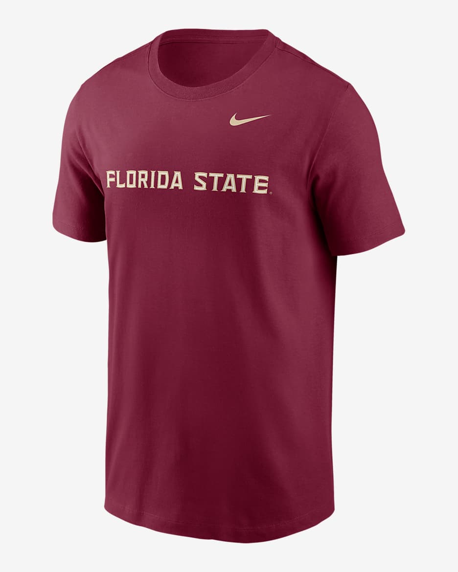 Playera universitaria Nike para hombre Florida State Seminoles Primetime Wordmark - Granate