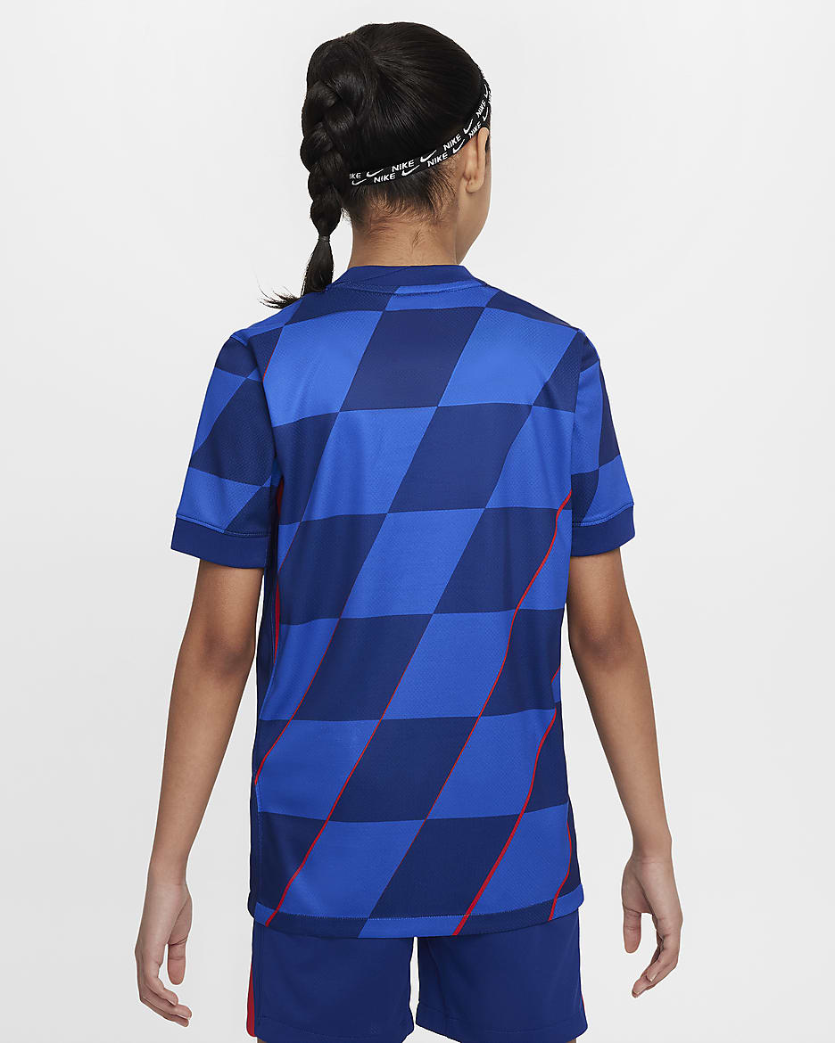 Kroatien 2024/25 Stadium Away Nike Replika-Fußballtrikot mit Dri-FIT-Technologie (ältere Kinder) - Hyper Royal/Deep Royal Blue/University Red/Weiß