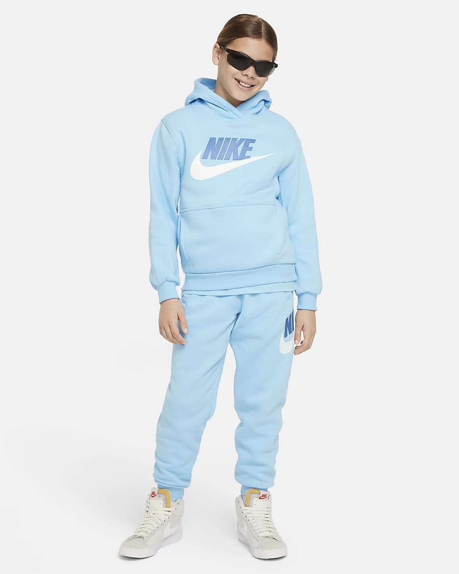 Sudadera con gorro para niños talla grande Nike Sportswear Club Fleece - Azul acuario/Blanco/Estrella azul