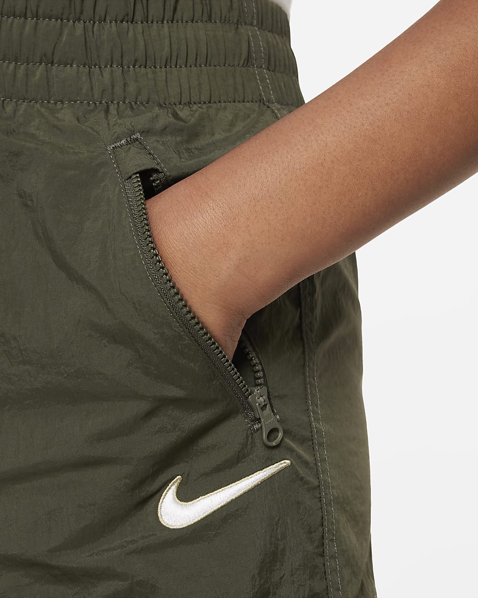 Nike Sportswear Big Kids' (Girls') High-Waisted Woven Cargo Pants - Cargo Khaki