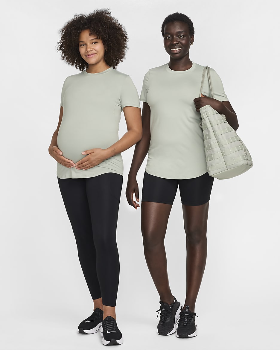 Nike (M) One Women's Dri-FIT Slim-Fit Short-Sleeve Top (Maternity) - Jade Horizon