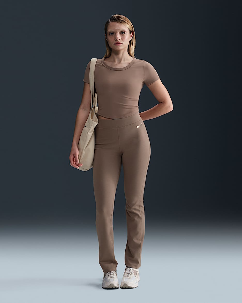Nike Sportswear Classic Women's High-Waisted Bootcut Pants - Mink Brown/Sail