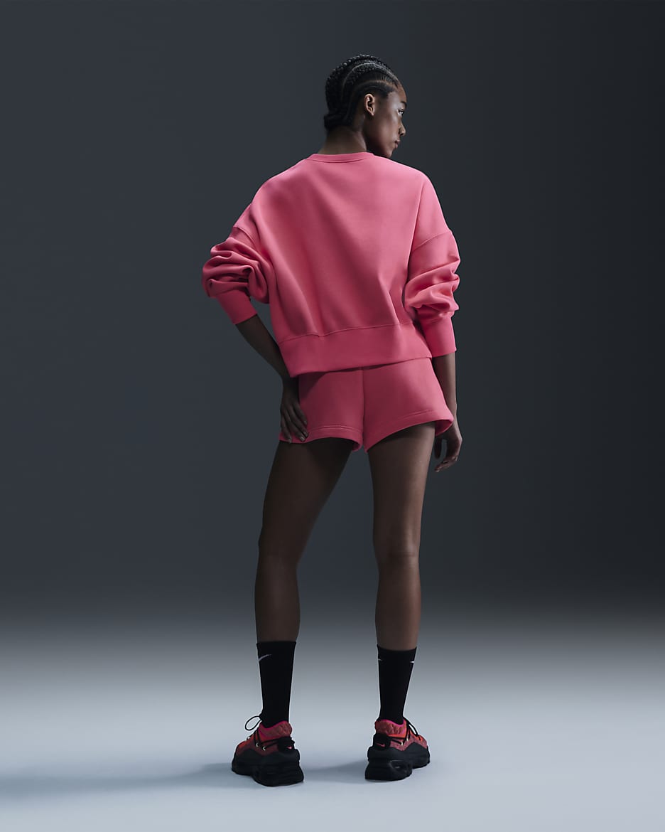 Nike Sportswear Phoenix Fleece extrán túlméretezett, kerek nyakkivágású női pulóver - Aster Pink/Sail