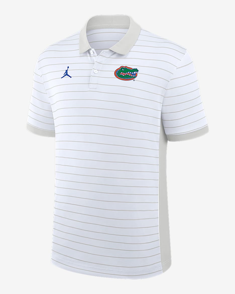 Florida Sideline Victory Stripe Men's Jordan Brand Dri-FIT College Polo - Grey