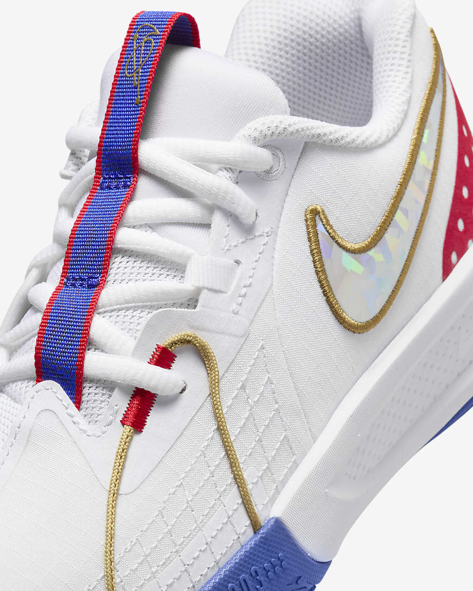 Nike G.T. Cut 3 SE Big Kids' Basketball Shoes - White/Game Royal/Glacier Blue/Metallic Gold