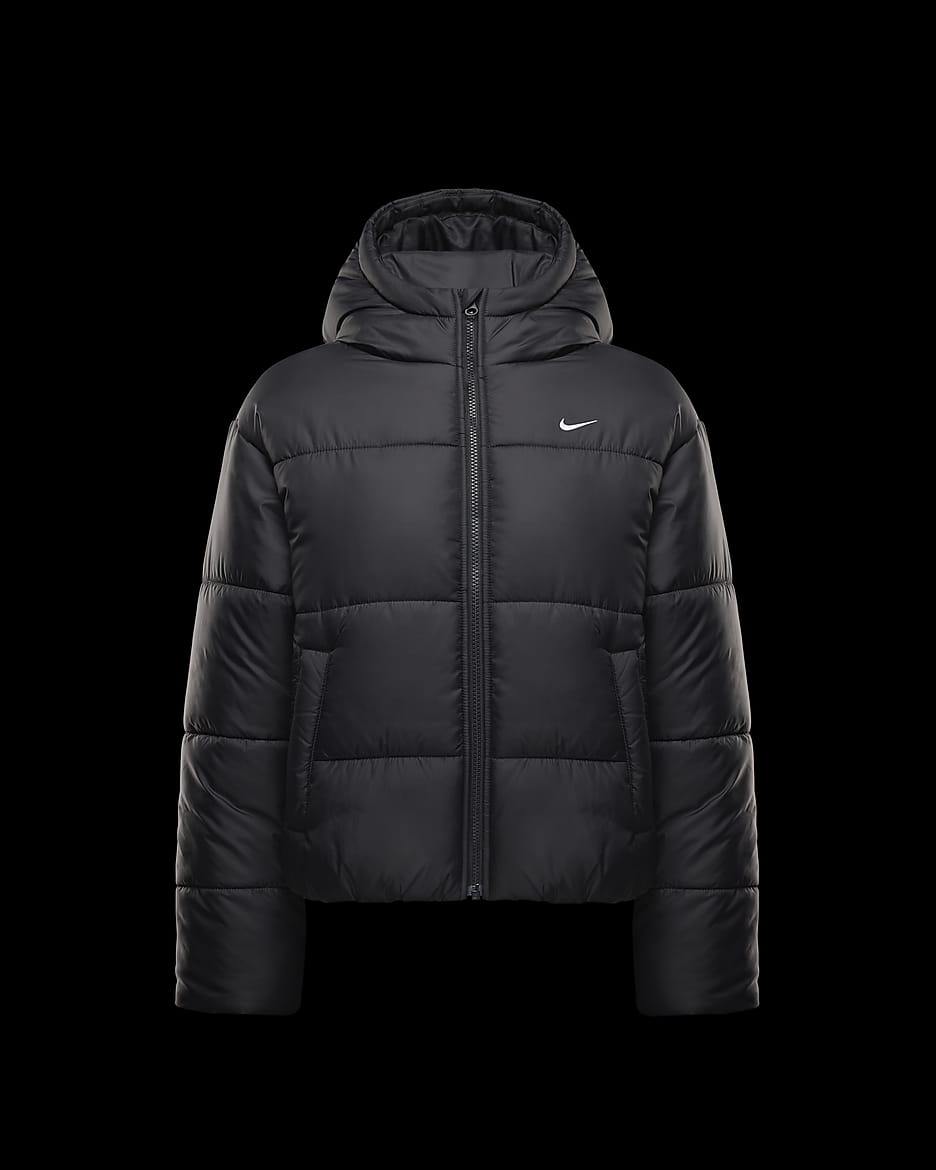 Nike Sportswear Classic Puffer Women's Therma-FIT Loose Hooded Jacket - Black/White