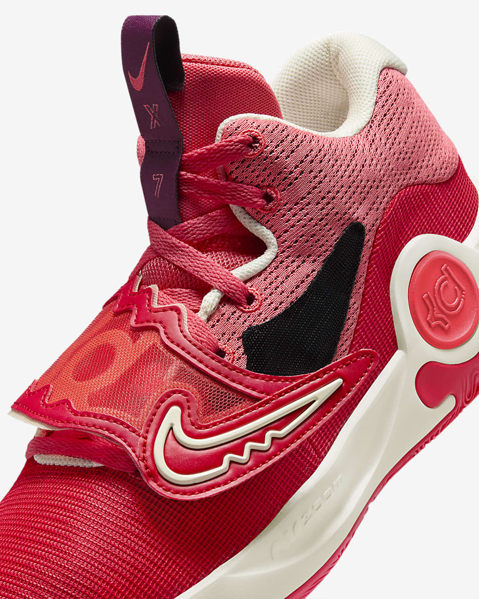 KD Trey 5 X EP Basketball Shoes - University Red/Ember Glow/Bordeaux/Coconut Milk