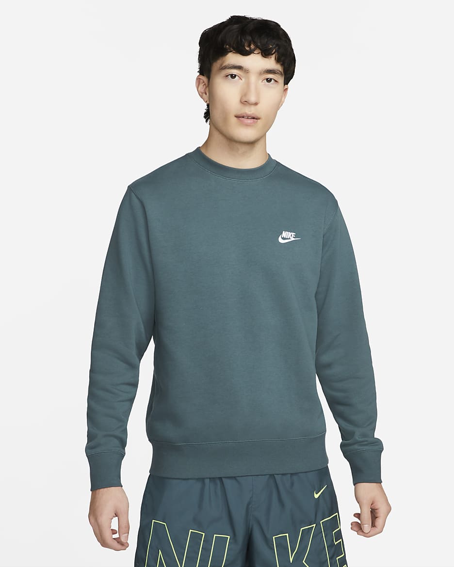 Nike Sportswear Men's Crew-Neck Sweatshirt - Faded Spruce/White