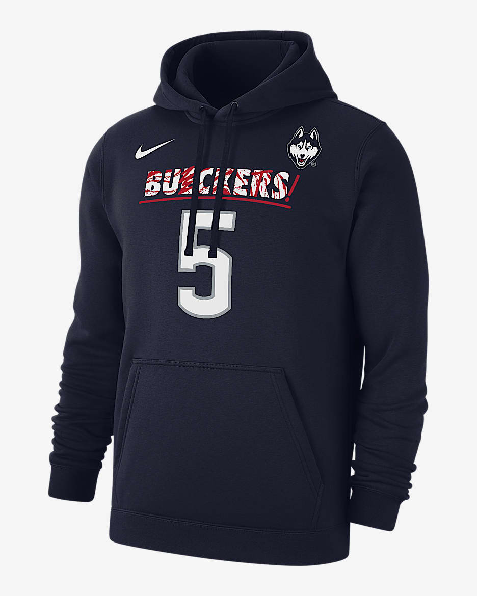 UConn Paige Bueckers Club Fleece Men's Nike College Pullover Hoodie - College Navy