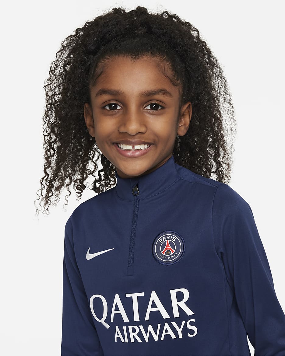 Paris Saint-Germain Academy Pro Older Kids' Nike Football Drill Top - Midnight Navy/White