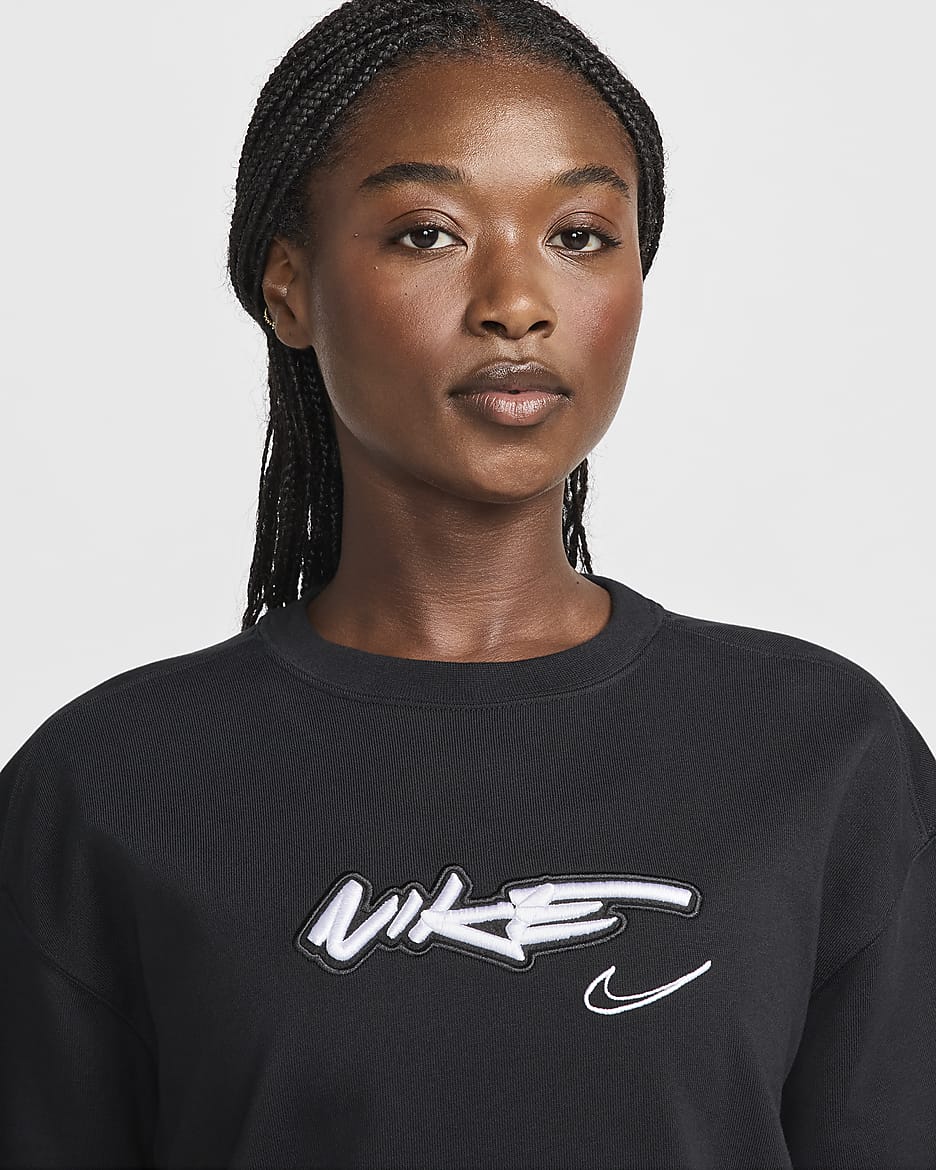 Nike Sportswear Breaking 女款寬鬆毛圈布上衣 - 黑色