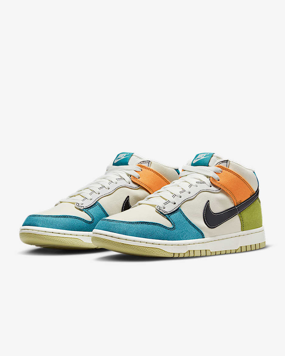 Nike Dunk Mid Men's Shoes - Pale Ivory/Mineral Teal/Moss/Black