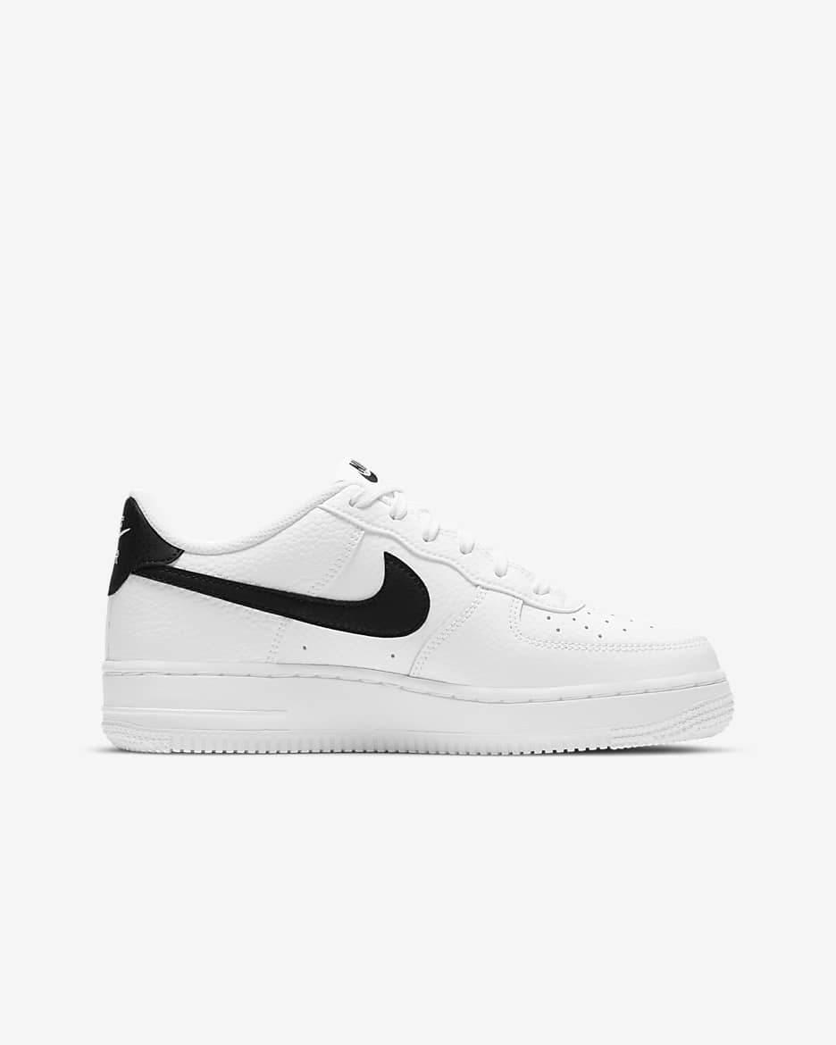 Nike Air Force 1 Big Kids' Shoes - White/Black