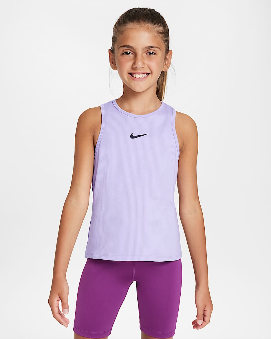 Nike Victory Older Kids' (Girls') Dri-FIT Tennis Tank - Hydrangeas/Black