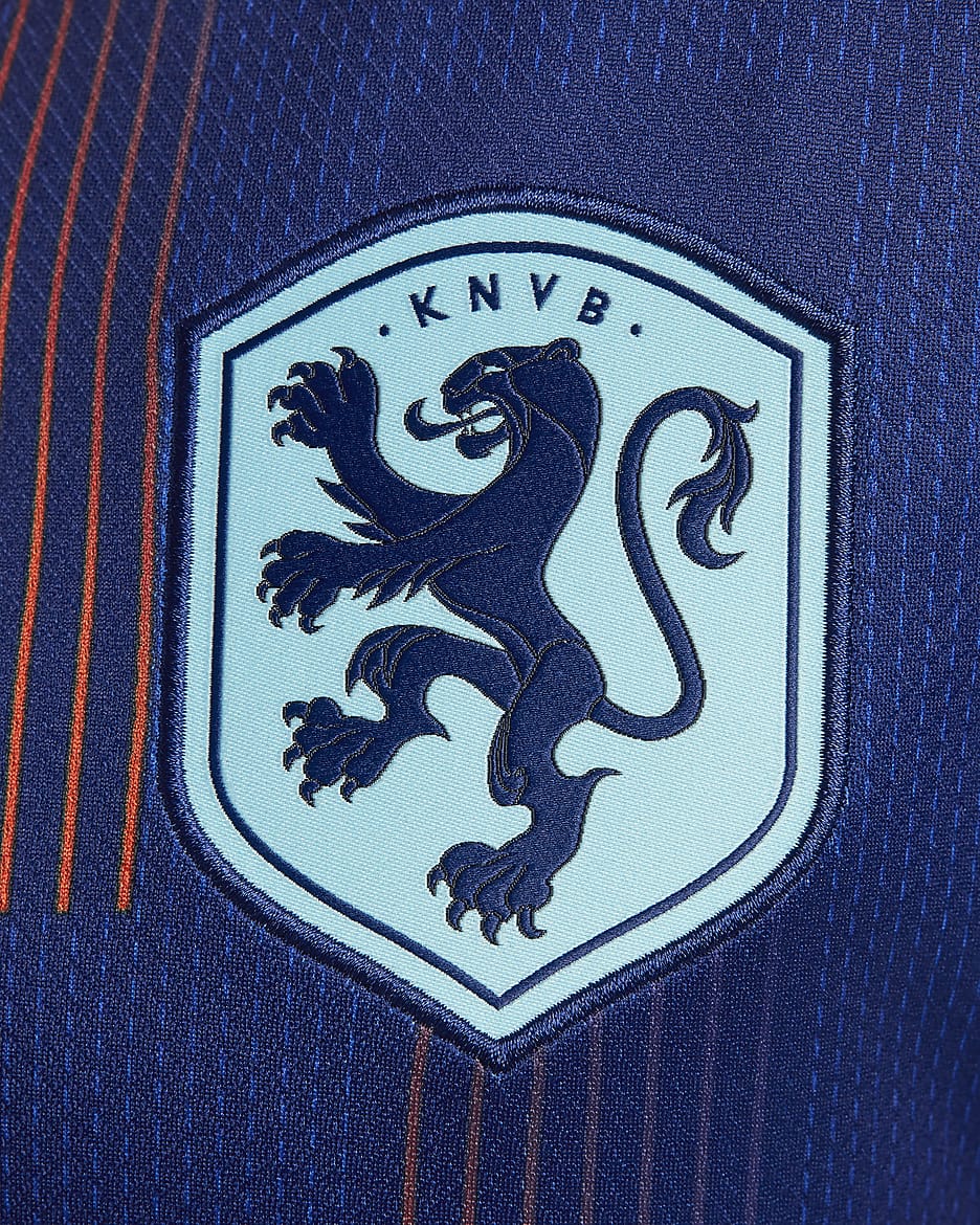 Netherlands (Women's Team) 2024/25 Stadium Away Women's Nike Dri-FIT Football Replica Shirt - Blue Void/Safety Orange/Copa/White
