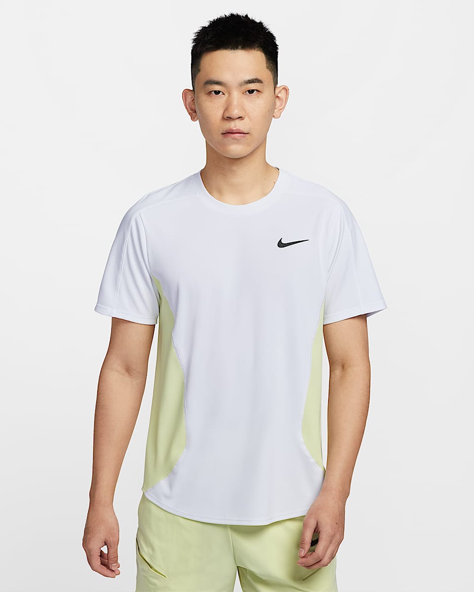 ナイキコート スラム メンズ Dri-FIT テニストップ - ホワイト/ルミナスグリーン/ミディアムアッシュ