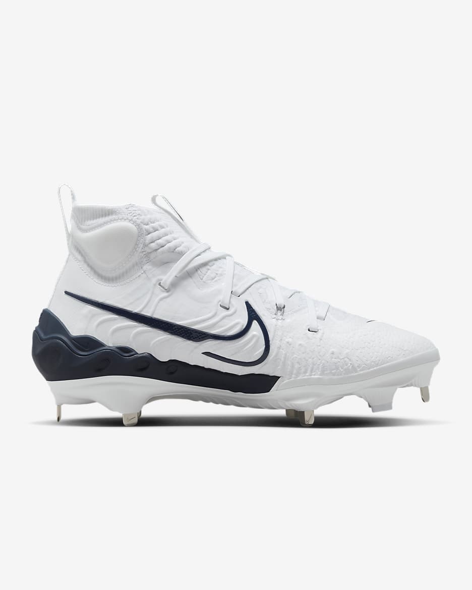 Tacos de béisbol para hombre Nike Alpha Huarache NXT - Blanco/Platino puro/Azul marino medianoche