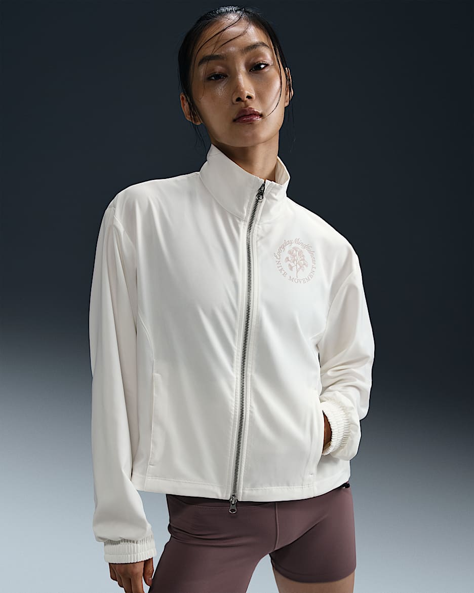 เสื้อแจ็คเก็ต Dri-FIT ผู้หญิง Nike One Relaxed - Sail/Fossil Stone