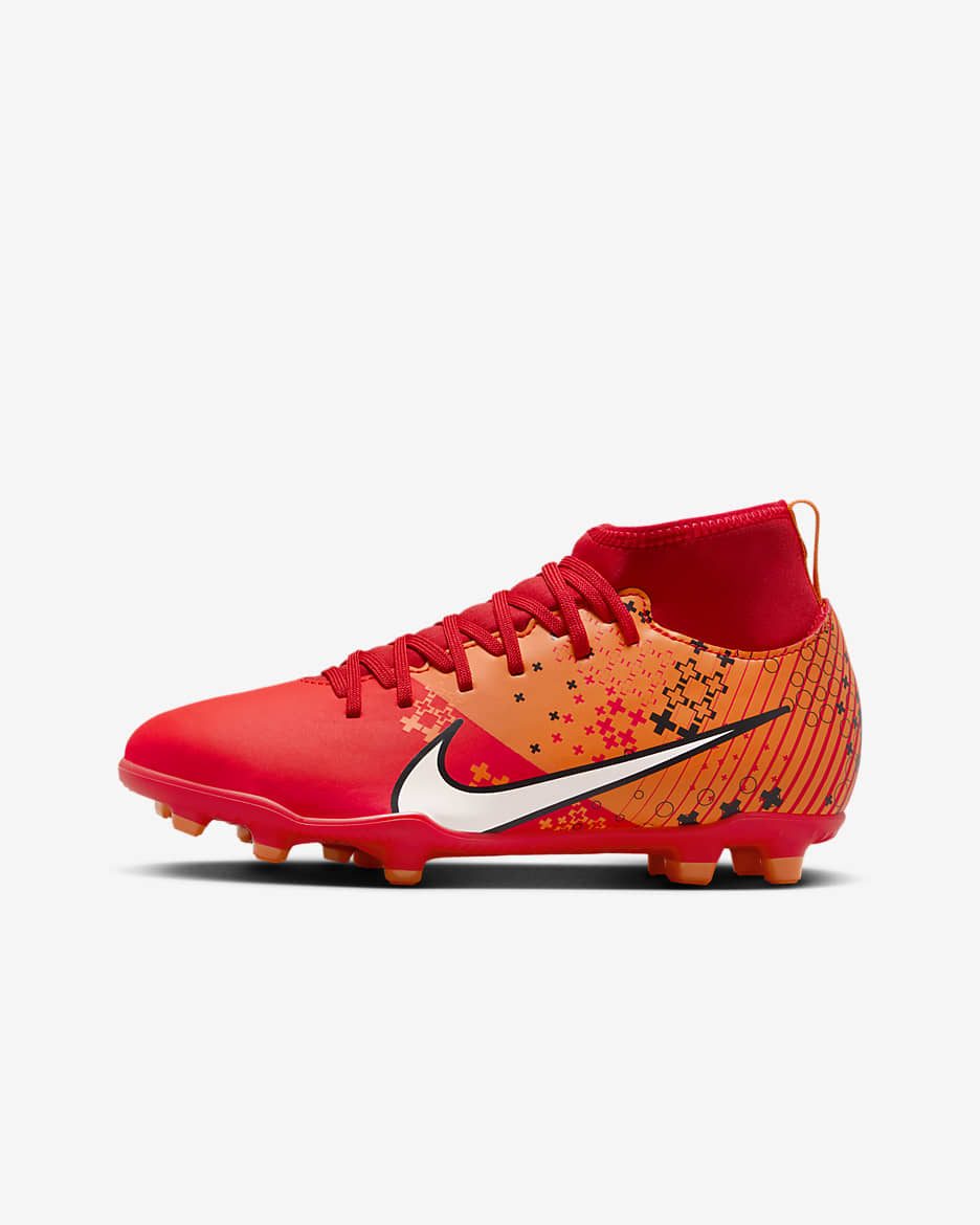 Nike Jr. Mercurial Superfly 9 Club Mercurial Dream Speed Younger/Older Kids' MG High-Top Football Boot - Light Crimson/Bright Mandarin/Black/Pale Ivory