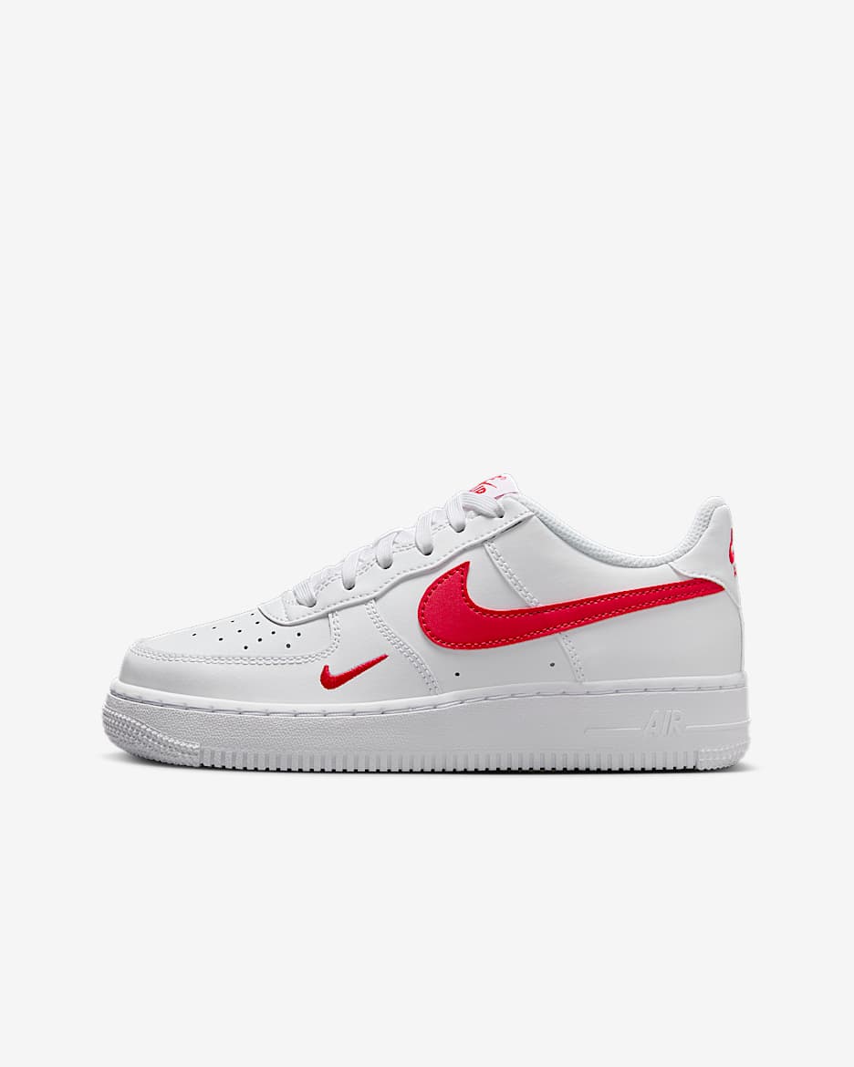 Tenis para niños grandes Nike Air Force 1 LV8 - Blanco/Rojo universitario