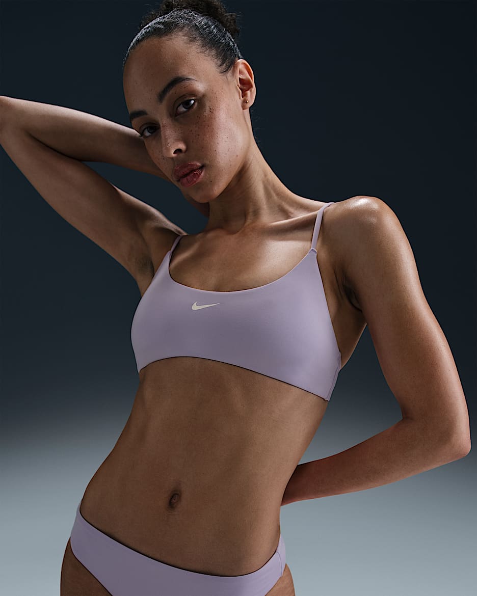 Parte de arriba de bikini tipo bralette para mujer Nike Swim Essential - Hortensias