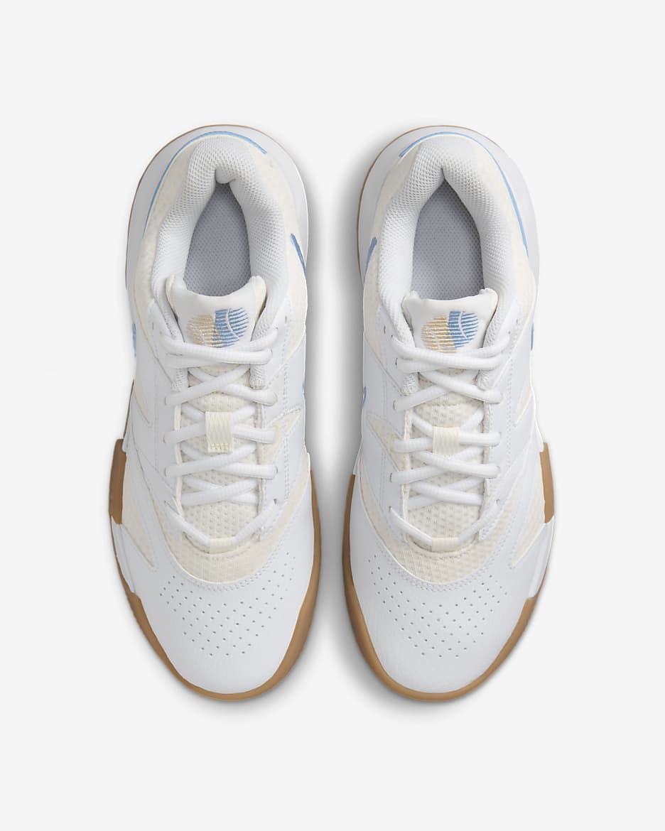 NikeCourt Lite 4 Women's Tennis Shoes - White/Sail/Gum Light Brown/Light Blue