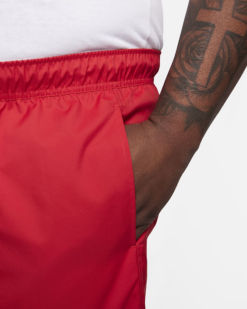 Short Flow tissé Nike Club pour homme - University Red/Blanc