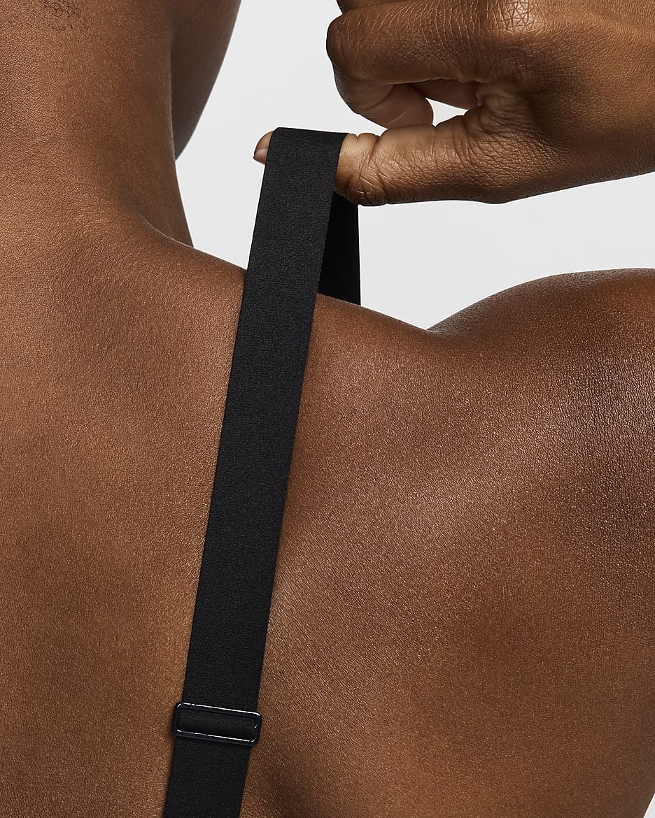 Brassière de sport réglable rembourrée à maintien normal Nike Indy pour femme - Noir/Noir/Noir