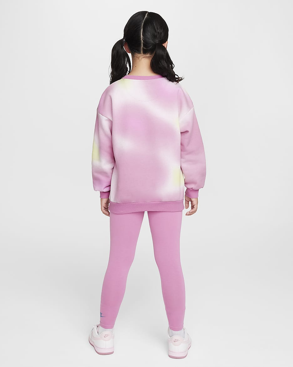 Nike Solarized kleuterset met legging en T-shirt met ronde hals - Magic Flamingo