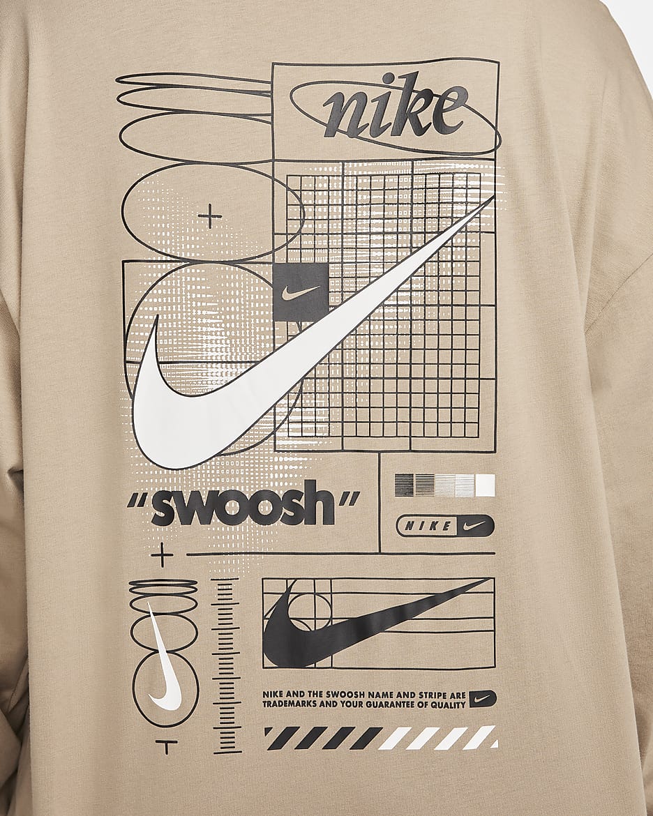 Nike Sportswear Longsleeve für Damen - Khaki/Weiß