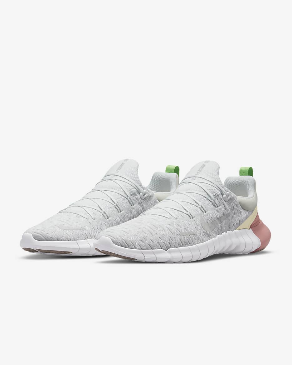 Nike Free Run 5.0 Men's Road Running Shoes - Off-White/White/Grey Fog