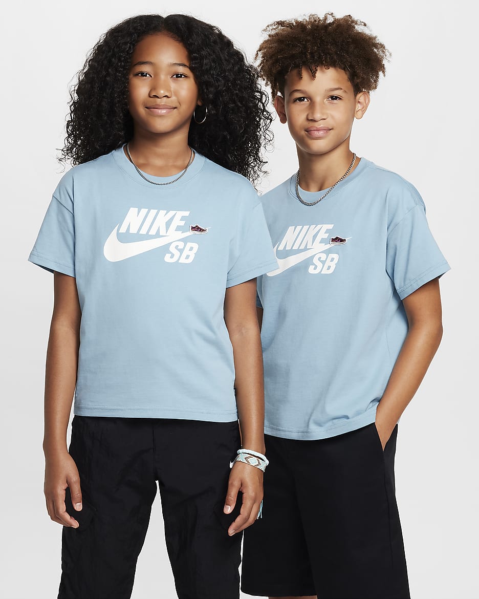 Nike SB Older Kids' T-Shirt - Denim Turquoise