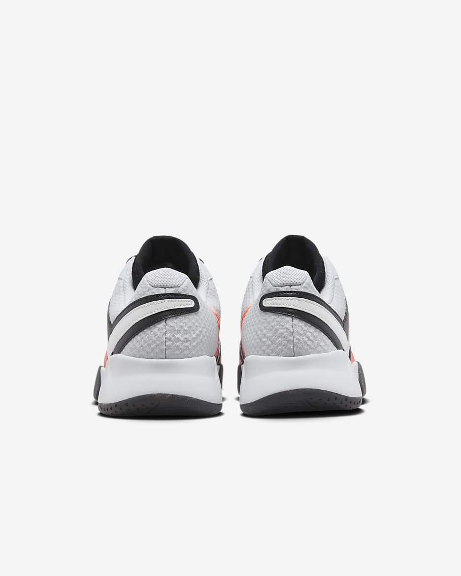 Tenis de tenis para cancha de arcilla para hombre NikeCourt Lite 4 Premium - Platino puro/Negro/Hipercarmesí/Blanco