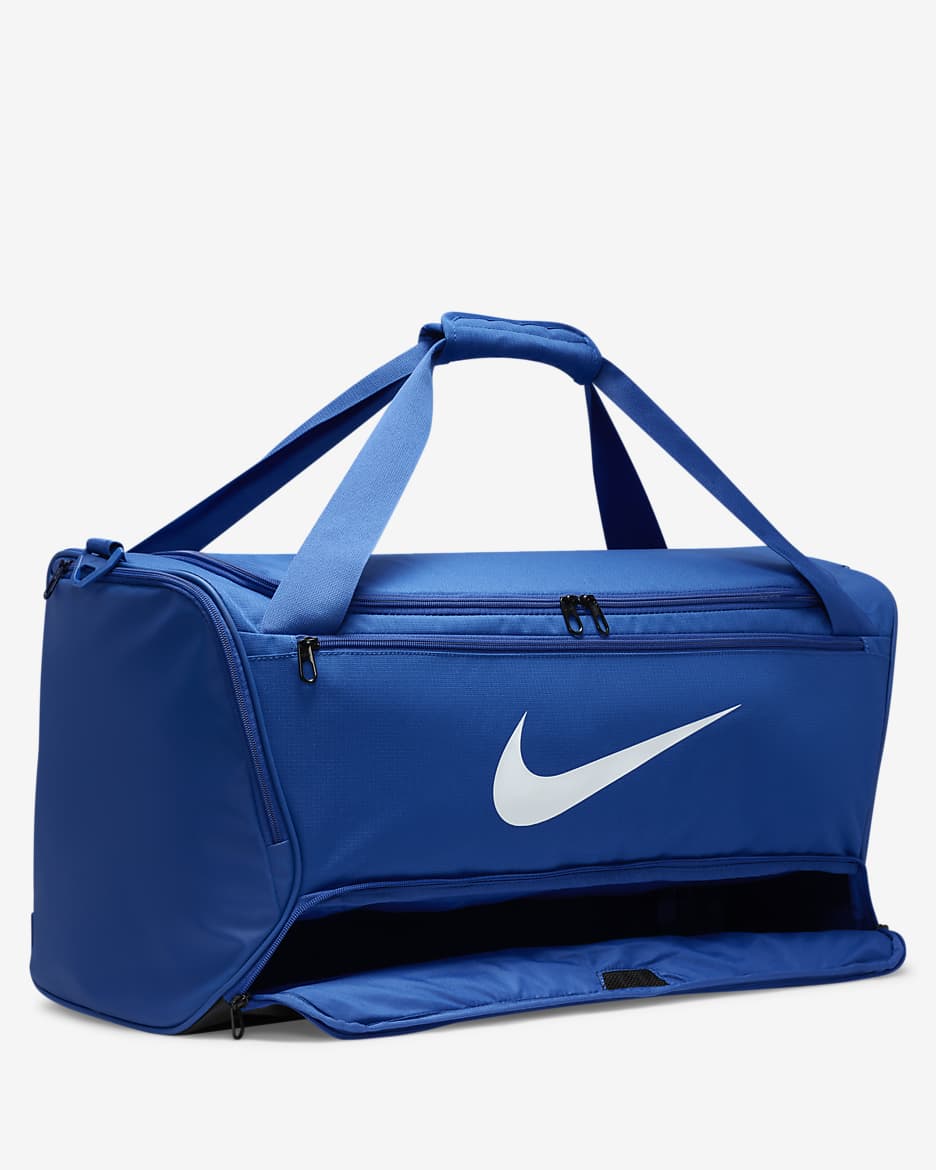 Maleta de entrenamiento Nike Brasilia 9.5 (mediana, 60L) - Royal juego/Negro/Blanco