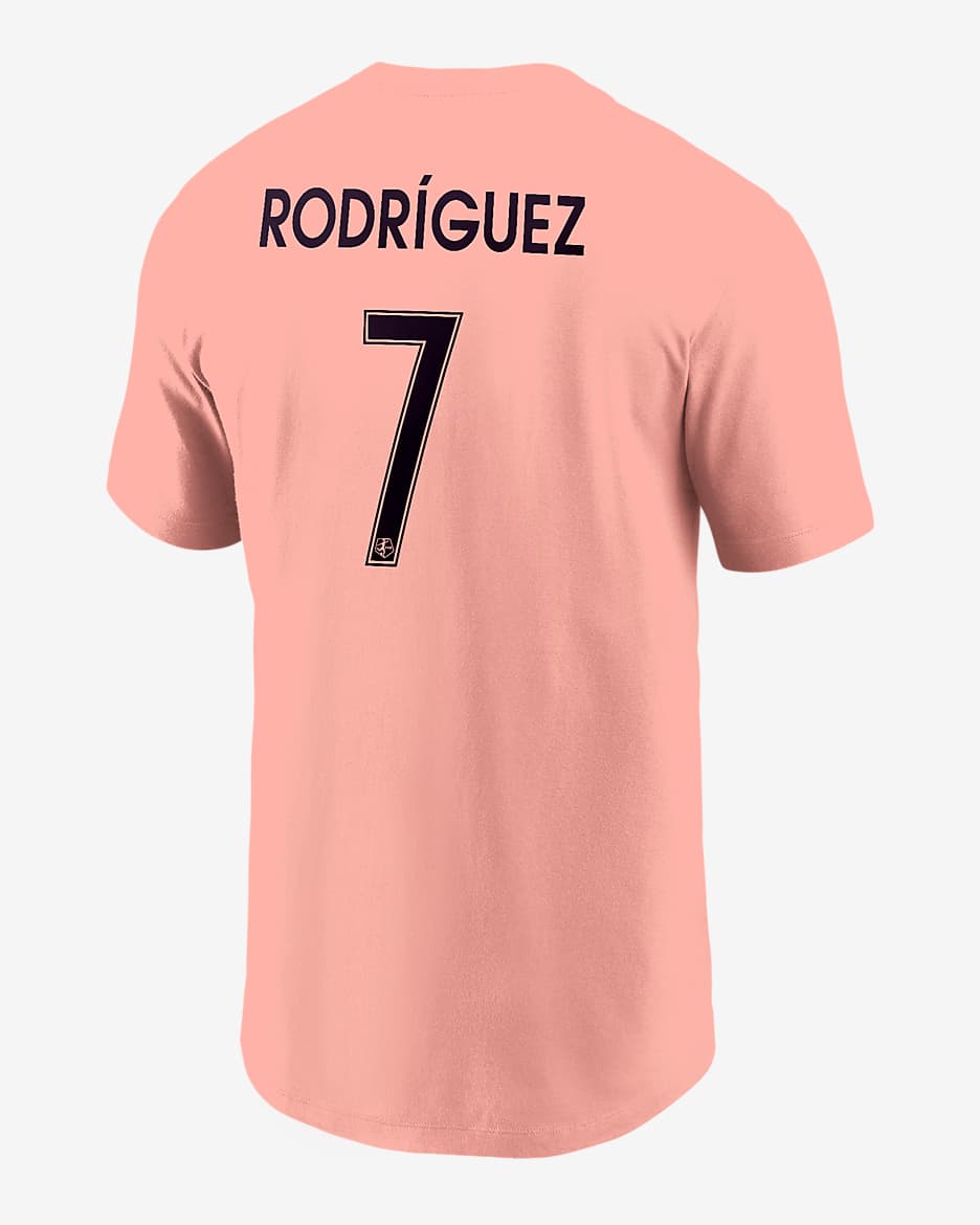 Playera Nike de la NWSL para hombre Rocky Rodríguez Angel City FC - Coral desteñido