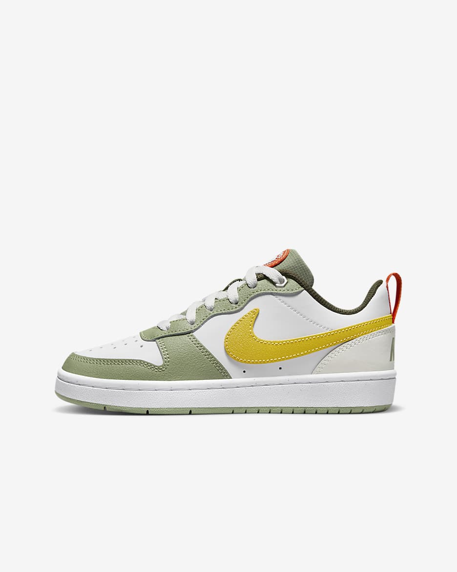 รองเท้าเด็กโต Nike Court Borough Low 2 - Summit White/ขาว/Vivid Sulfur