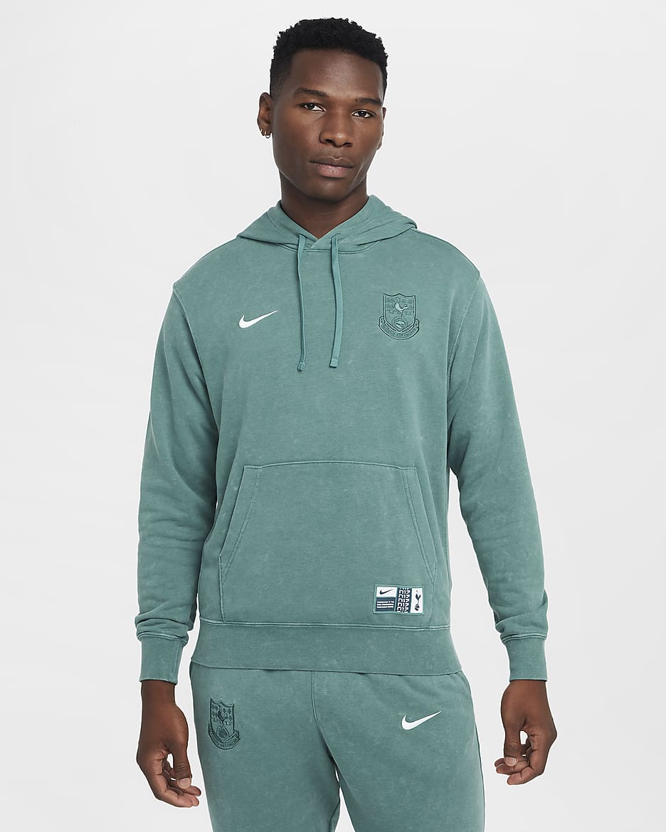 Tottenham Hotspur Club Üçüncü Nike Fransız Havlu Kumaşı Erkek Futbol Kapüşonlu Sweatshirt'ü - Bicoastal/Beyaz