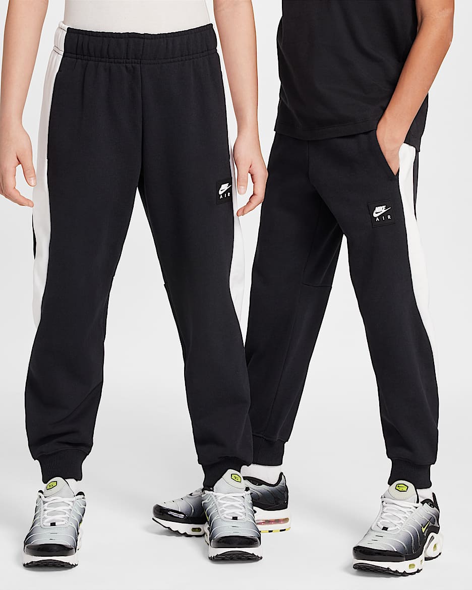 Nike Air Older Kids' Fleece Joggers - Black/White/White